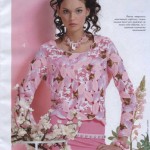 yaprak motifli bayan örgü bluz modeli