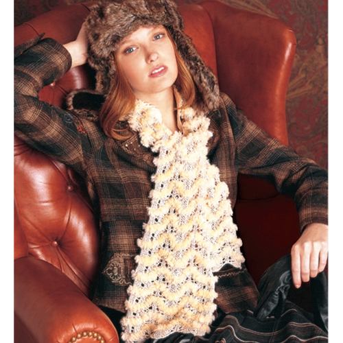 krem örgü atkı modeli