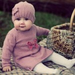 lila bebek elbisesi ve beresi