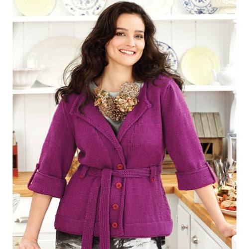 mor kuşaklı örgü hırka