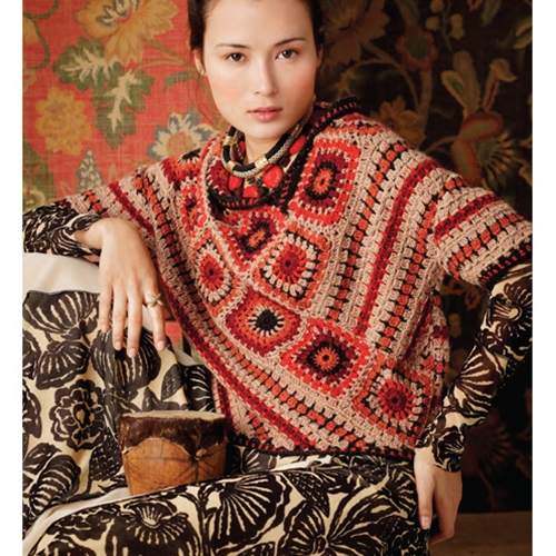 motiflerle ve tığla örülmüş bluz