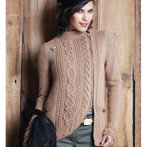 yandan fermuarlı oval örgü hırka