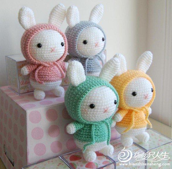 örgü oyuncak renkli tavşan modelleri