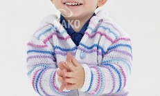 Haraşo Örnekli Erkek Bebek Kapüşonlu Hırka Modeli