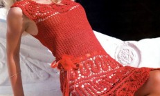 Renkli Dantel Örgü Bayan Elbise Modelleri