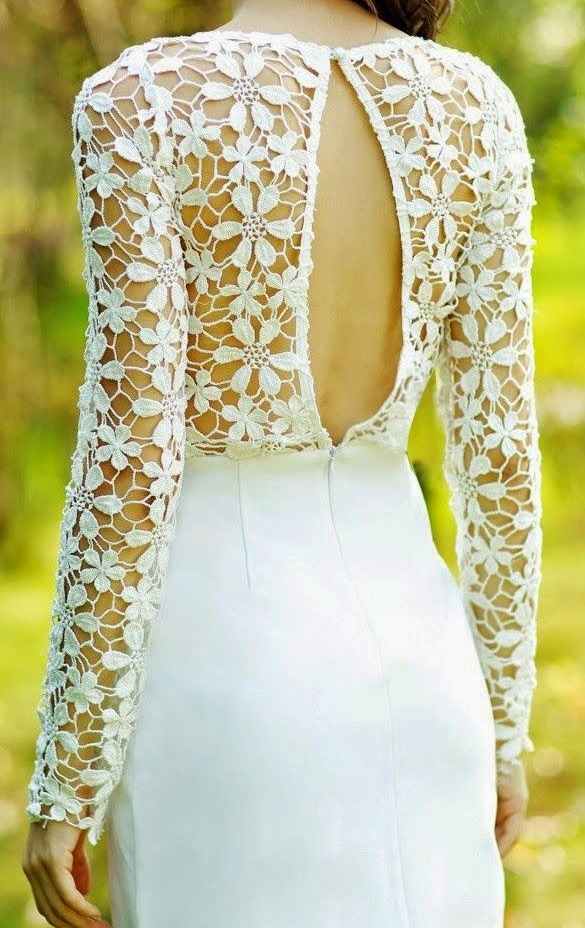 beyaz dantel örgü elbise